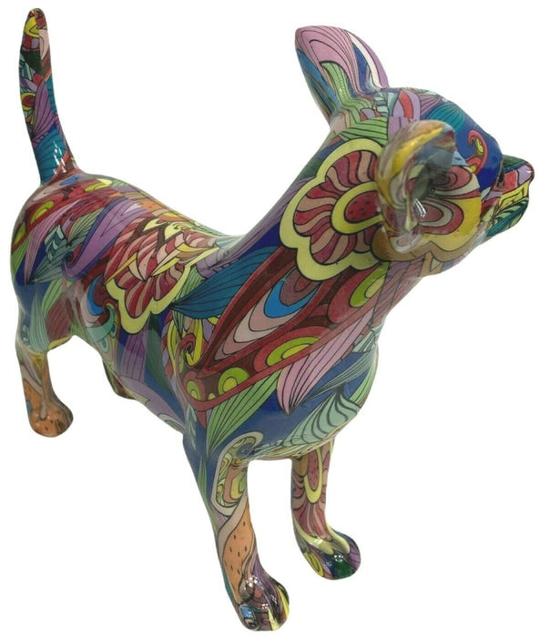 Groovy Art Chihuahua Resin Ornament Multicoloured Dog Figurine Home Decoration