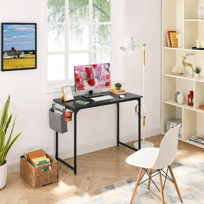 Black Computer Desk Writing Desk And Hook Table Home Office Desk