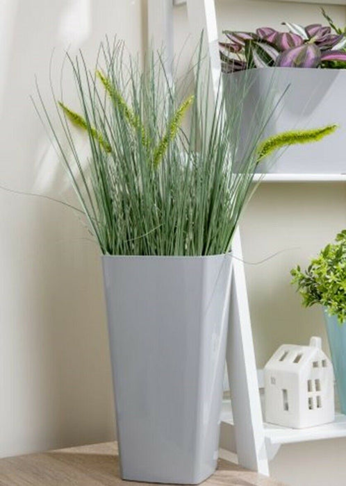 26cm Tall Grey Planter Square Plant Pot Indoor / Outdoor Use