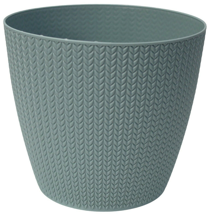 21cm Large Rattan Plant Pot Planter in White Grey Blue & Black Round Planter