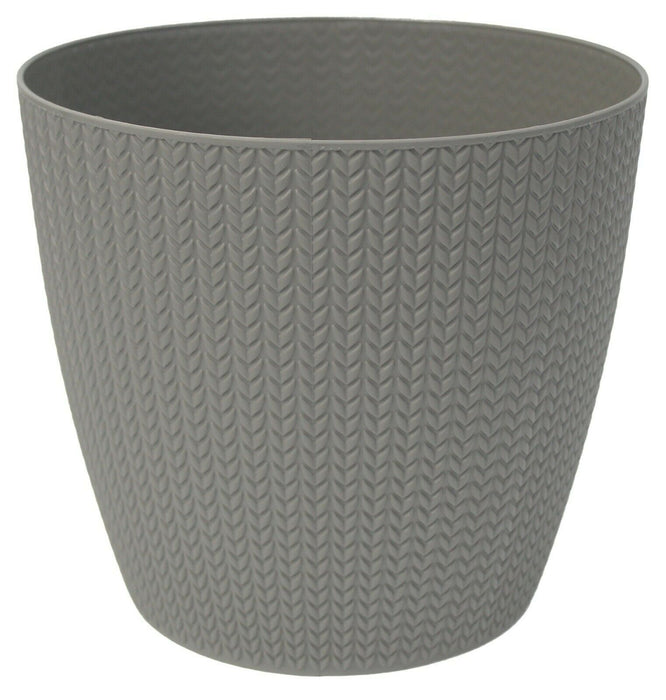 21cm Large Rattan Plant Pot Planter in White Grey Blue & Black Round Planter