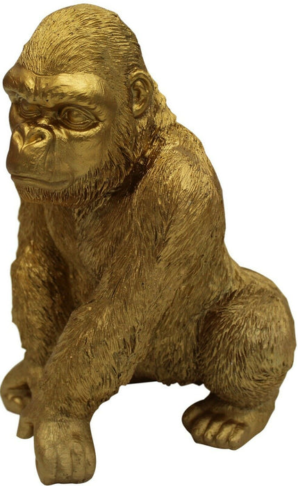 Out Of Africa Jungle Gold Gorilla Figurine Ornament Wildlife Collection 28cm