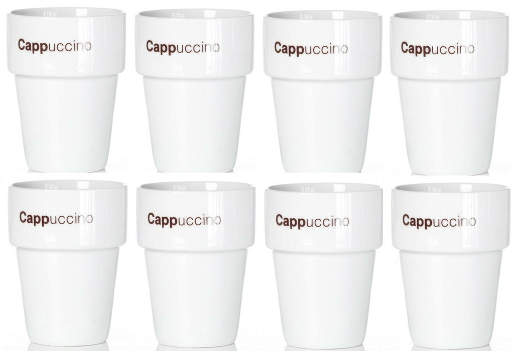 Ritzenhoff & Breker Of Germany Set of 8 White Porcelain Cappuccino Cups Mugs
