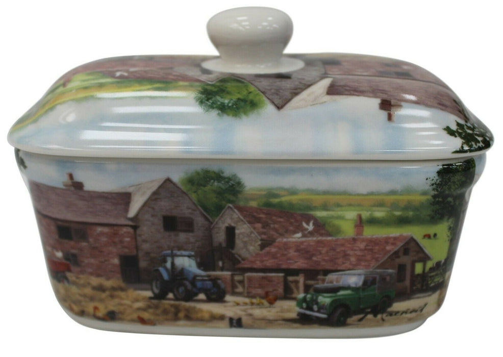Lenoardo Collection Bell Top Fine China Farmyard Butter Dish Gift Boxed