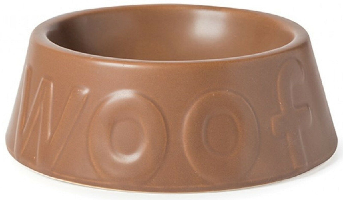 Ancol Medium Ceramic Brown Dog Bowl Dog Feeding Bowl for Water or Food