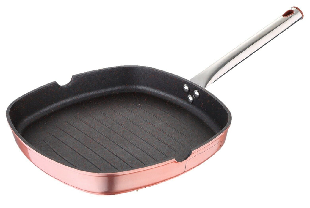 Bergner Neon 28cm Square Frying Grill Pan Non Stick Marble Coating, Induction