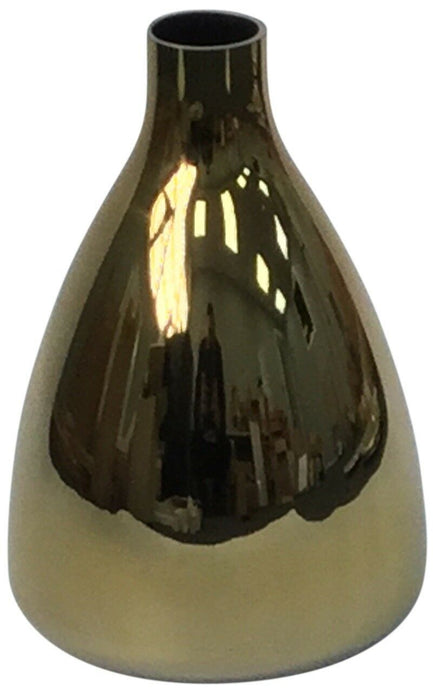 20cm Tall Gold Glass Pyramid Shaped Flower Vase Bud Vase Bottle Vase