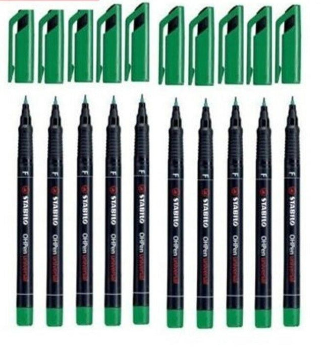 Stabilo Pack of 100 Pens / Marker Fine Tip Permanent Write on Glass Plastic