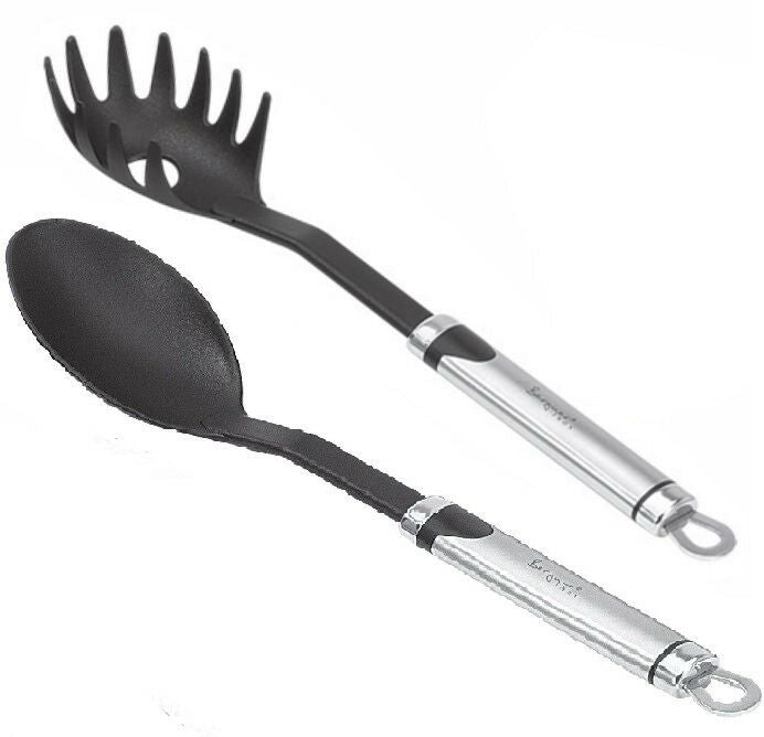 Stainless Steel & Nylon Spaghetti Spoon & Cooking Spoon