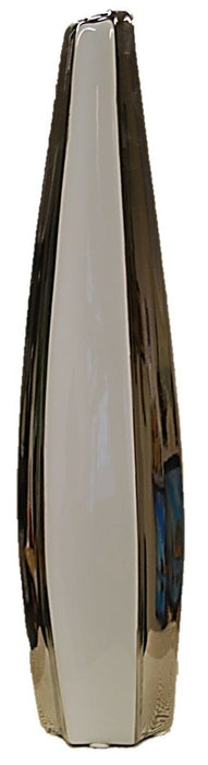 Ritzenhoff & Breker 33cm Tall White & Silver Flower Vase Bud Vase Ceramic