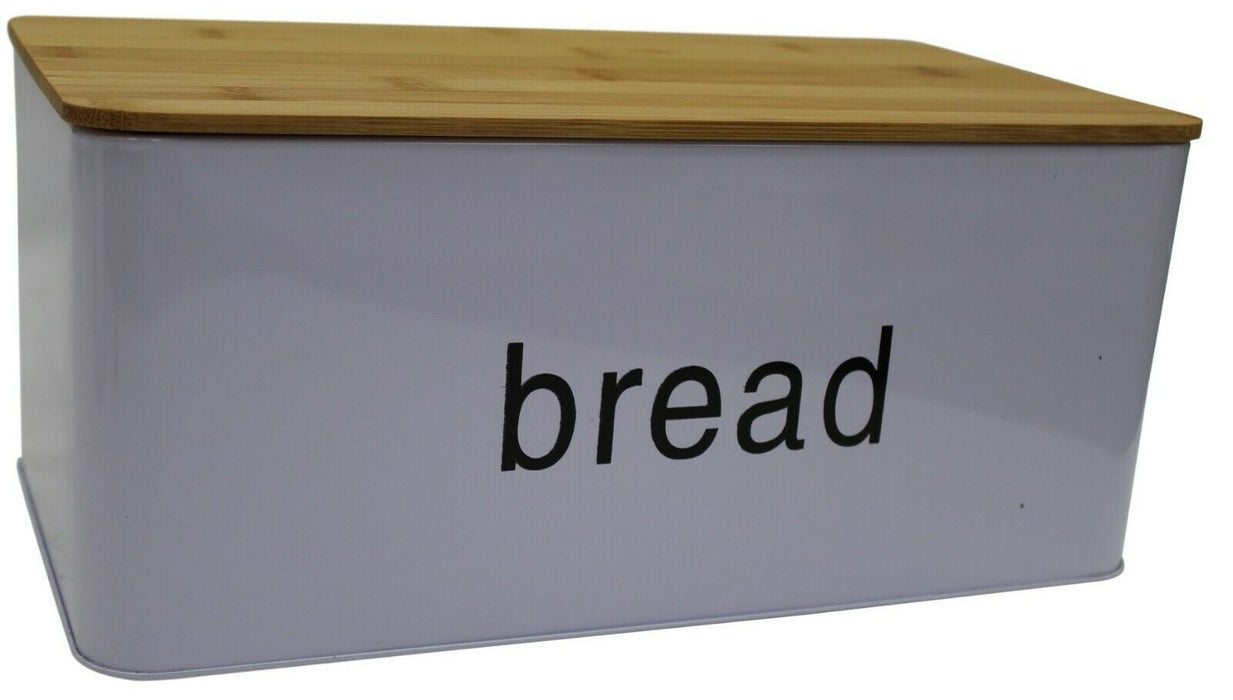 Light Purple Bread Bin Bread Crock With Bamboo Lid