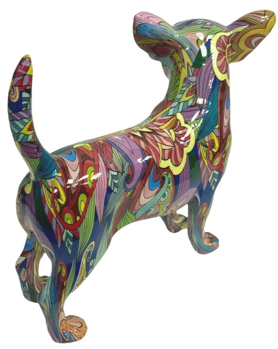 Groovy Art Chihuahua Resin Ornament Multicoloured Dog Figurine Home Decoration