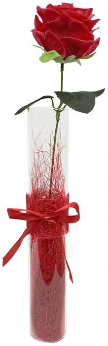 Ritzenhoff & Breker Red Rose Tall Artificial Rose Flower Acrylic Vase 40cm