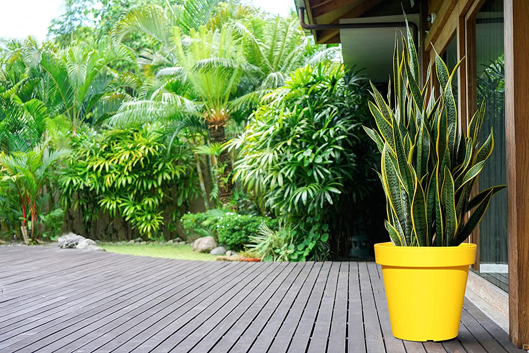 Rammento 47.5cm ⌀ Large Plant Pot Indoor/Outdoor, Yellow, 43cm Tall