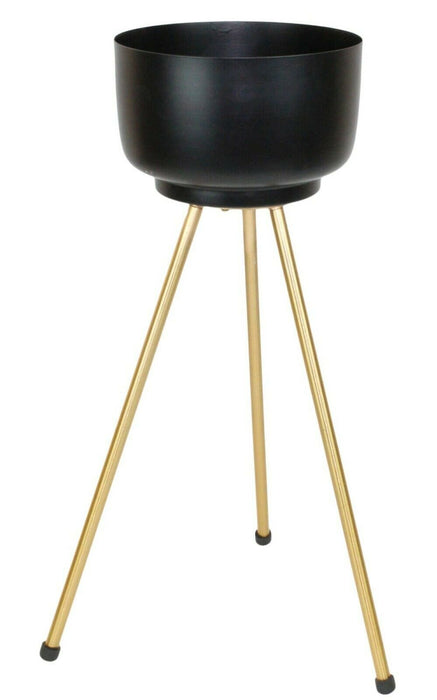 Plant Pot Tall Metal Indoor Stand Plant Holder With Legs - Gold Black Burgundy