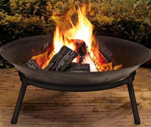 50cm XL Cast Iron Fire Pit Garden/Patio Heater Fire Bowl Brazier for Warmth and Ambiance