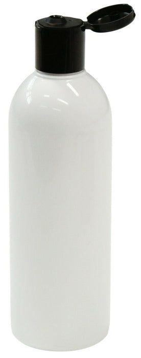 Bulk Buy White Plastic Reusable Soap Shampoo Bottles & Black Flip Top Cap 500ml
