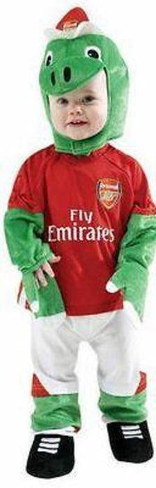 Arsenal Gunnersauraus Fancy Dress Boys Costume Mask Cape & Belt