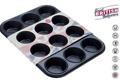 Great British Bakeware MFFN0242 Professional 12 Cup Deep Muffin Bake Tray