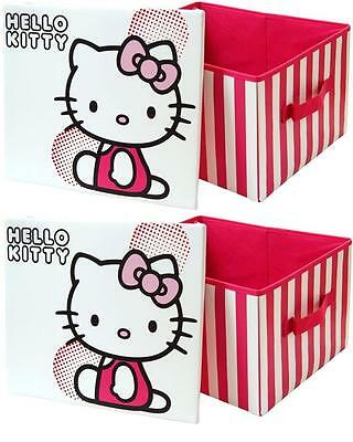2 x Hello Kitty Toy Storage Box Collapsible Toy Box for Girls Bedroom Nursery