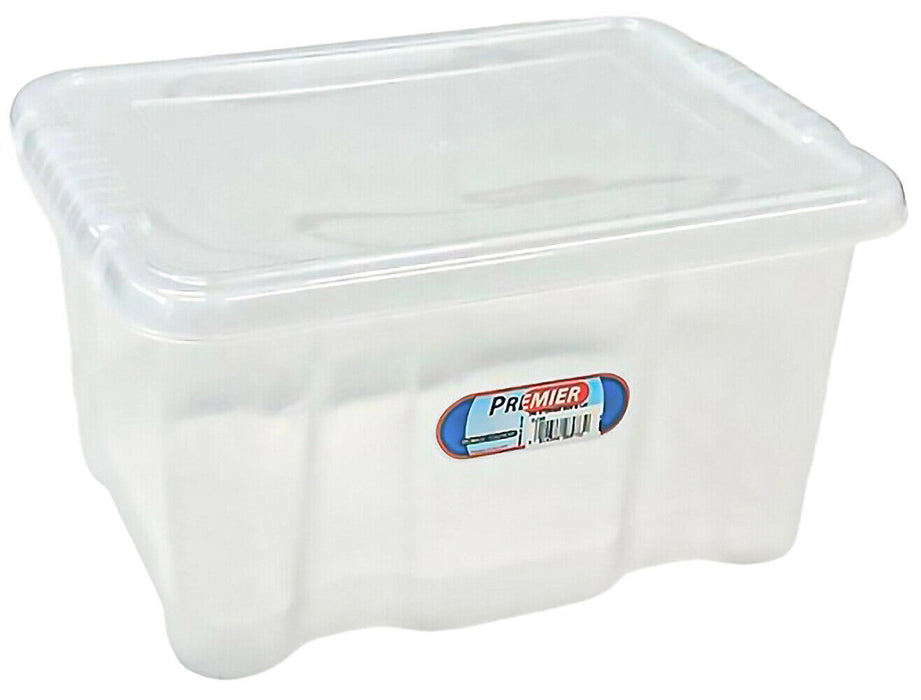 24 Litre Clear Storage Boxes With Lid Stackable Container File Storage Boxes