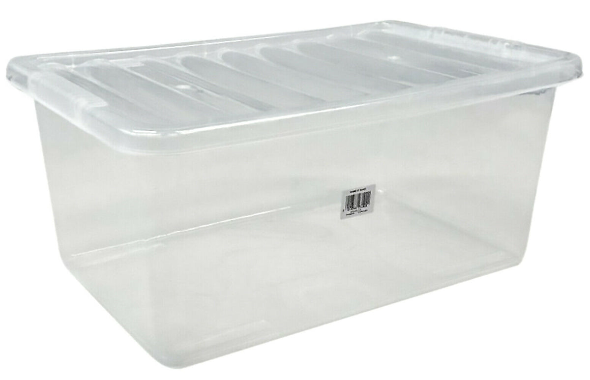 Plastic Underbed Storage Boxes Large Stackable Box With Lid Strong Qua