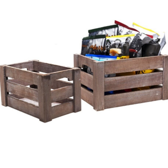 Paulownia Storage Crates Wooden Stylish Retro Storage Boxes Kitchen Storage