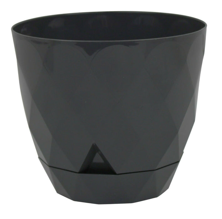 Dark Grey Diamond Shape Modern Look Plant Pot Indoor / Outdoor 2.4 Litre Planter