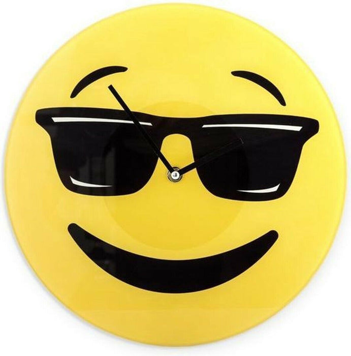 30cm Glass Smiley Face Clock Cool Emoticon Wall Clock