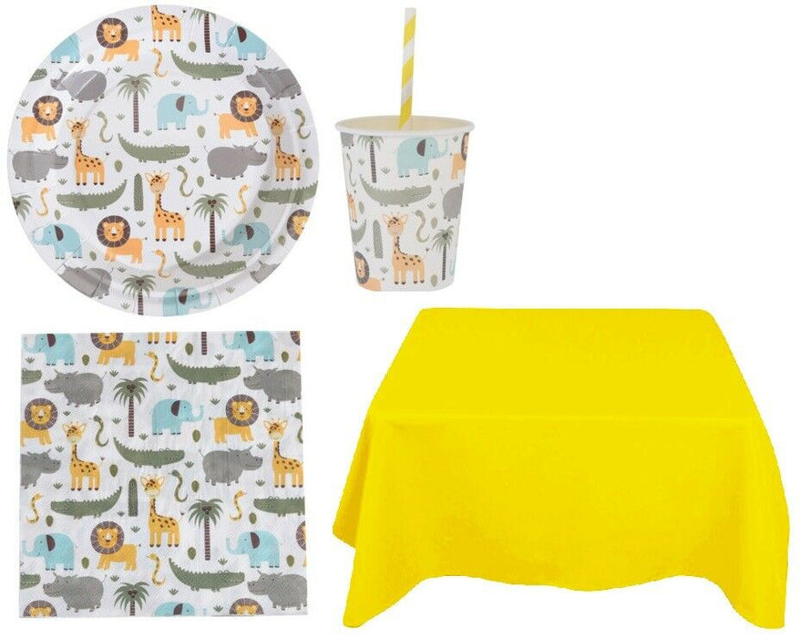 41 Piece Birthday Party Disposable Set Tableware Cups Plates Napkins Tablecloth