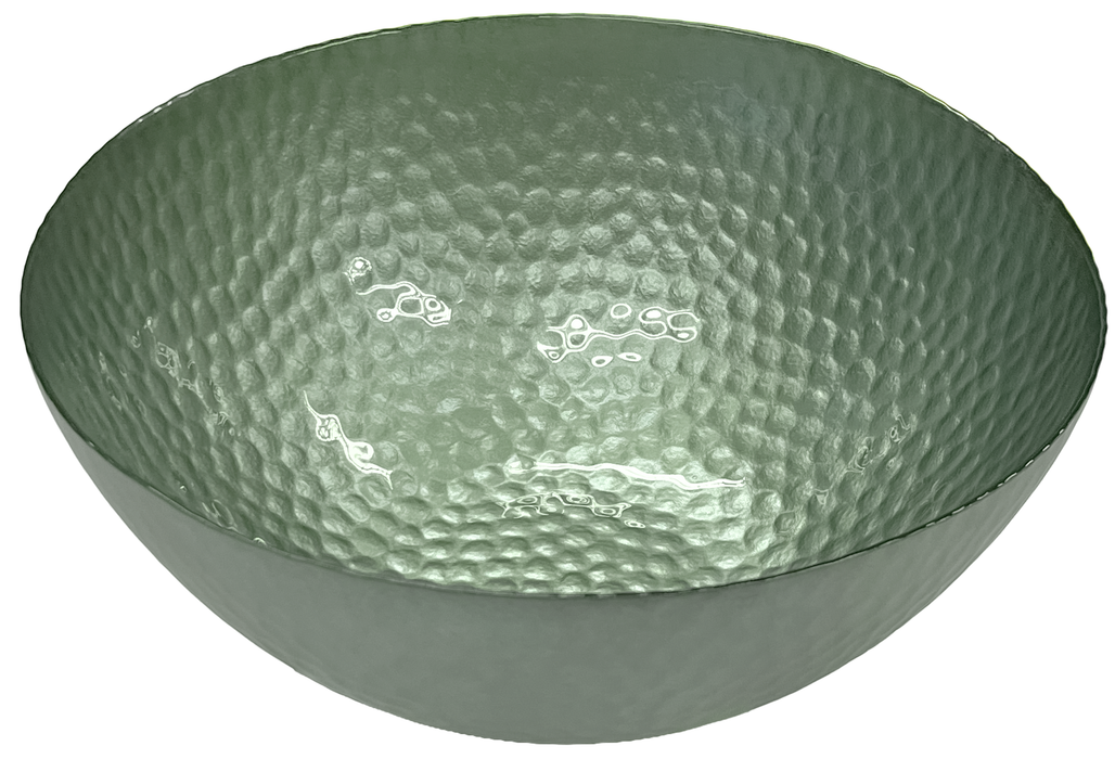 Large Deep Glass Salad Bowl Fruit Bowl Decorative Serving Bowl Green 28cm