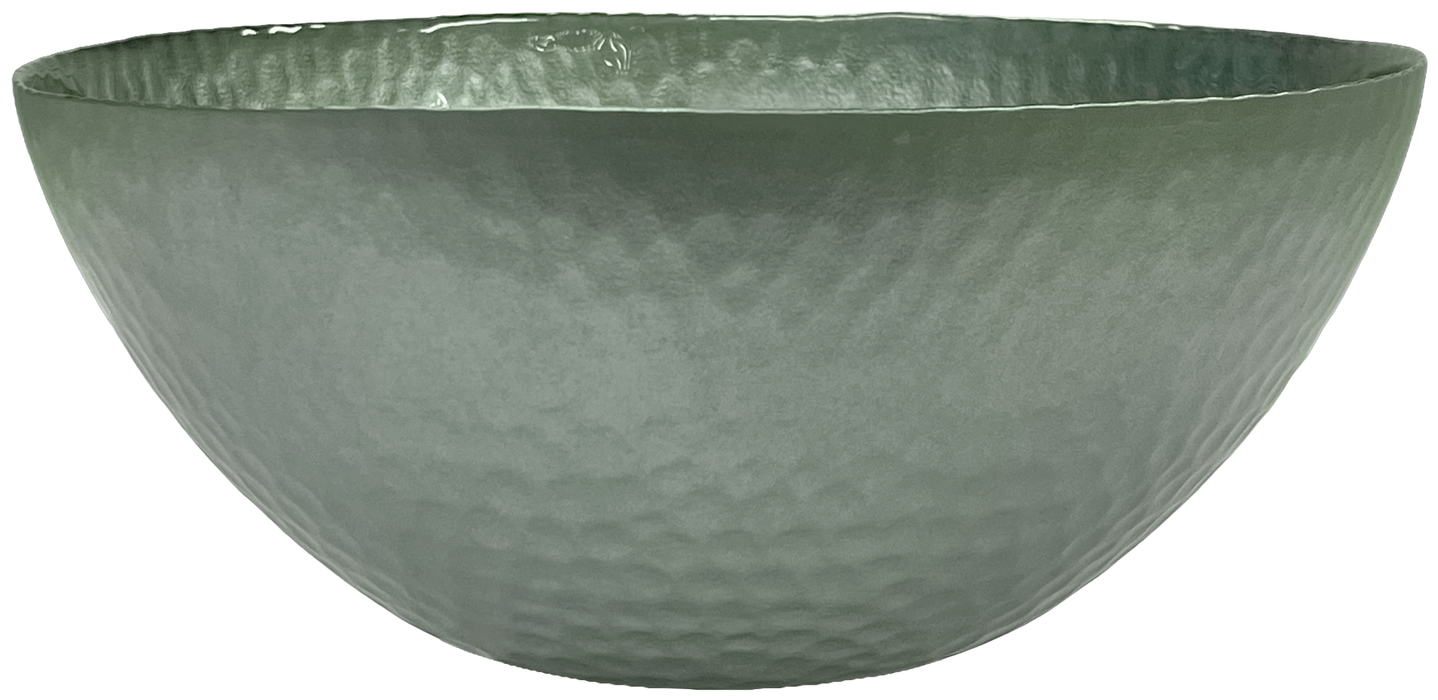 Large Deep Glass Salad Bowl Fruit Bowl Decorative Serving Bowl Green 28cm