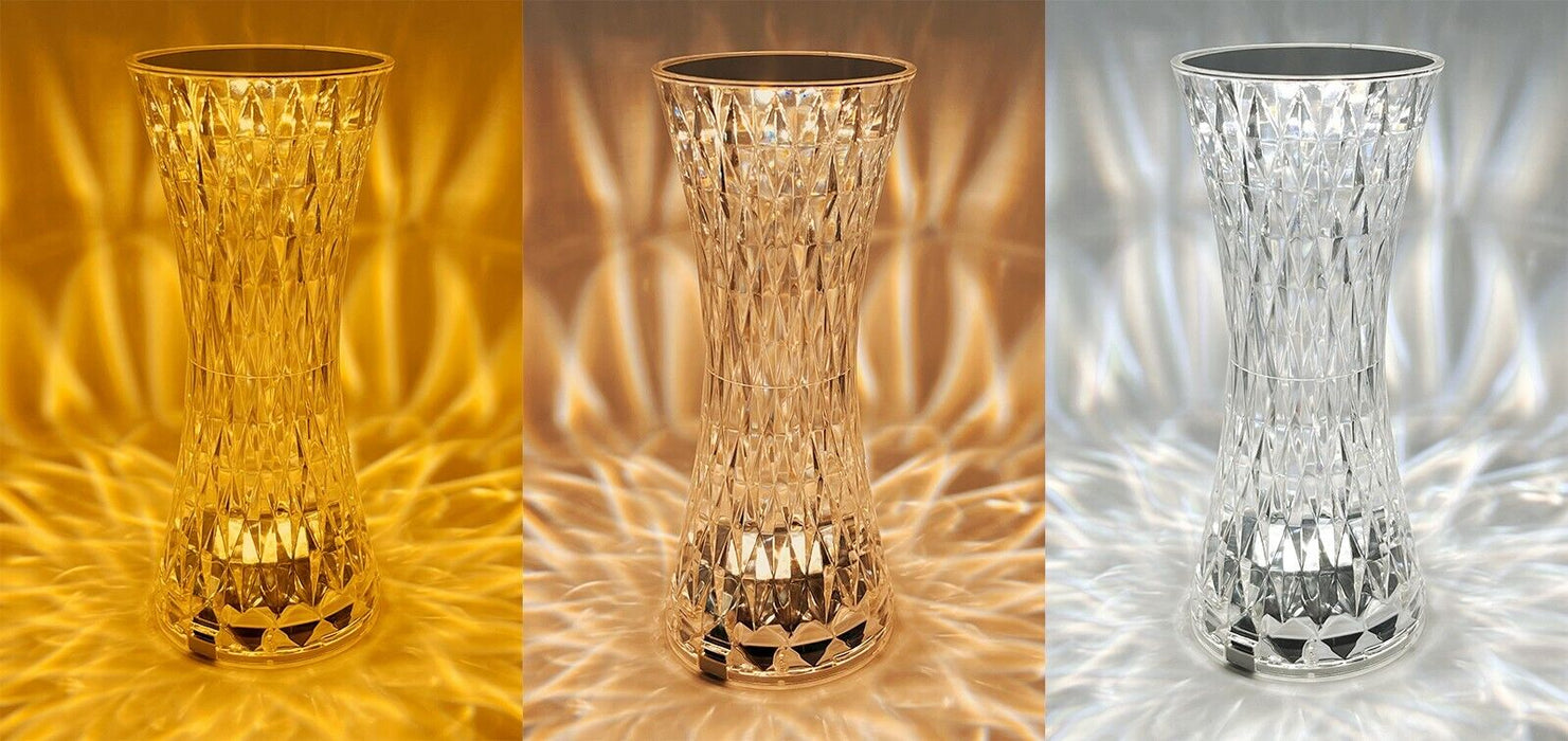 LED Table Lamp Touch Control Colour Changing Bedside Night Light Crystal Design