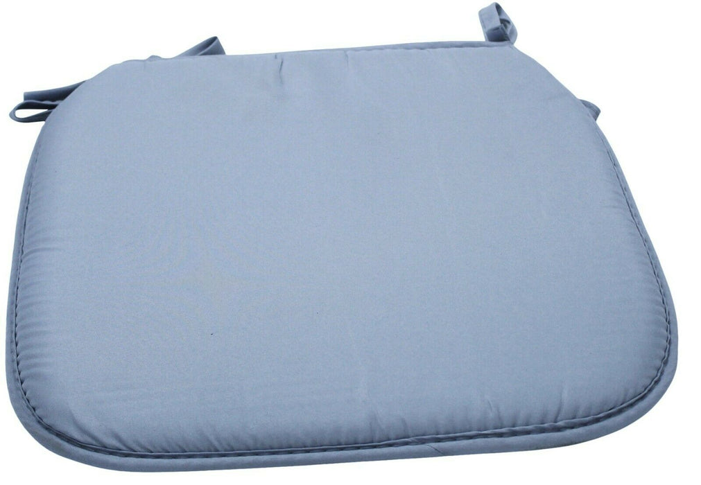 Geri 40cm Blue Square Polyester Garden Chair Cushion - Reversible & Tie-On