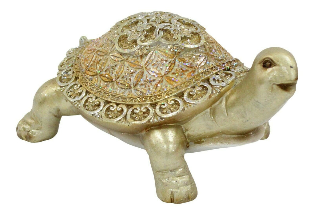 Home Décor Gold Turtle Resin Tortoise Figurine Wild Animals Display