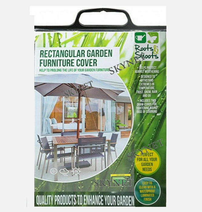 Rectangular Garden Furniture Set Cover Dark Grey Weather Proof 6-8 Seater Cover