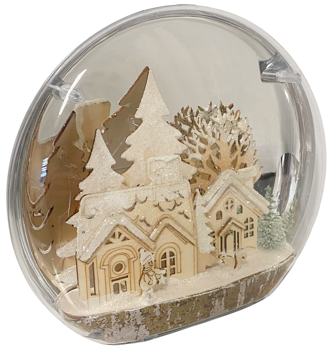Rammento LED Snow Globe Light-Up Christmas Decoration, Battery Powered Ornament