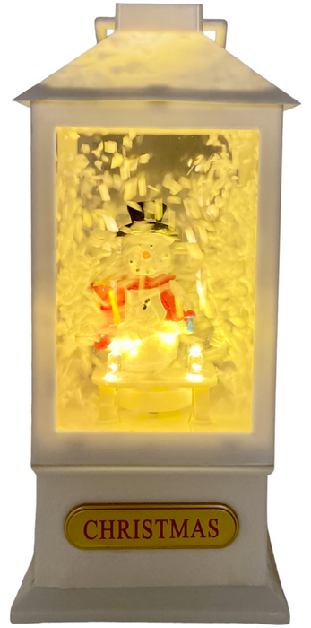 Rammento Musical Snowman Lantern Falling Snow 23cm LED Light-Up Festive Ornament