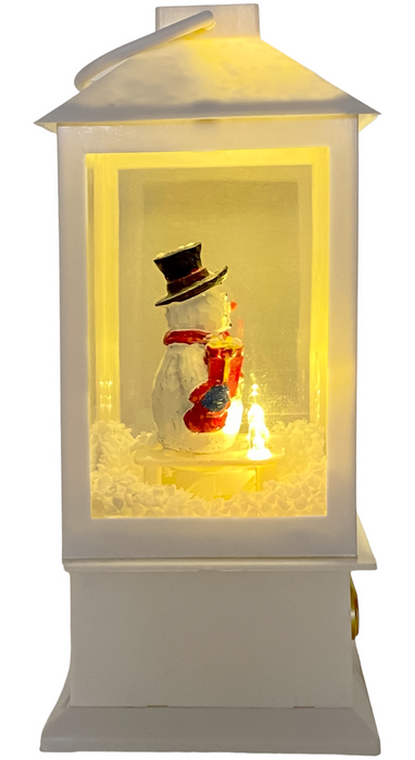 Rammento Musical Snowman Lantern Falling Snow 23cm LED Light-Up Festive Ornament