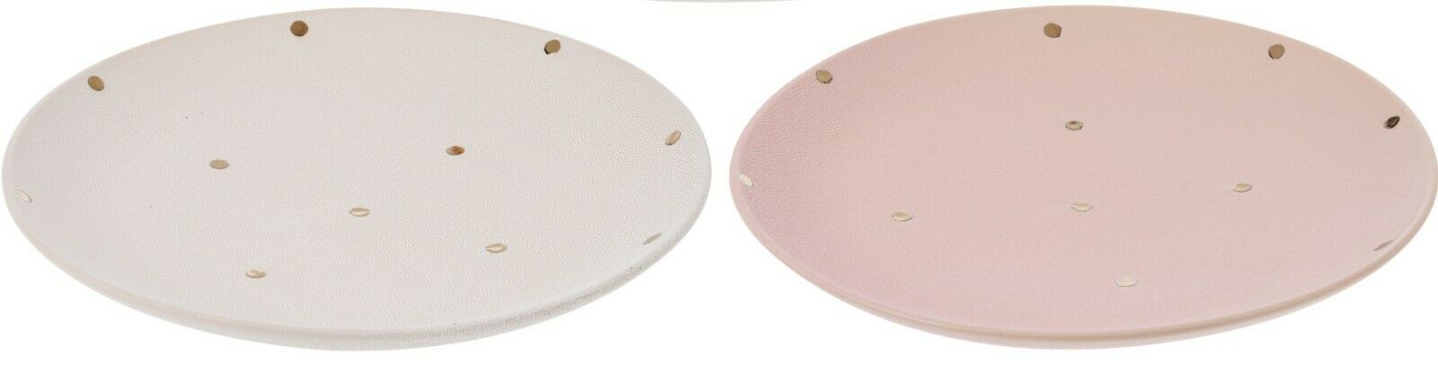 21cm Dinner Plate Stoneware Plate With Gold Dots White & Pink
