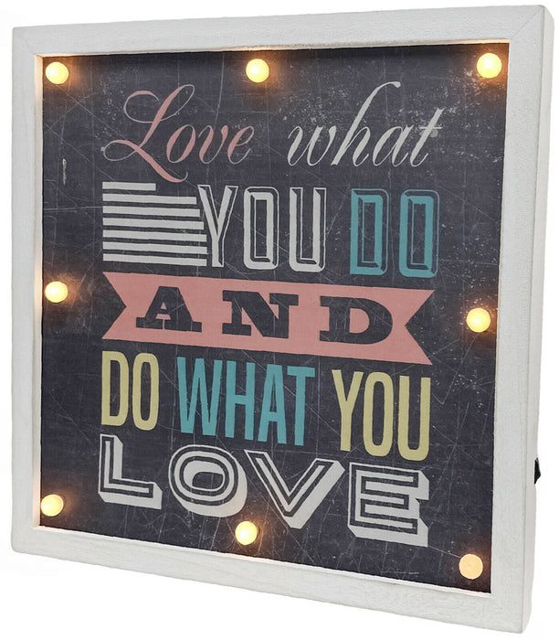Set Of 3 Motivation Wall Quotes With LED Lights Wooden Frame Home Bedroom Décor