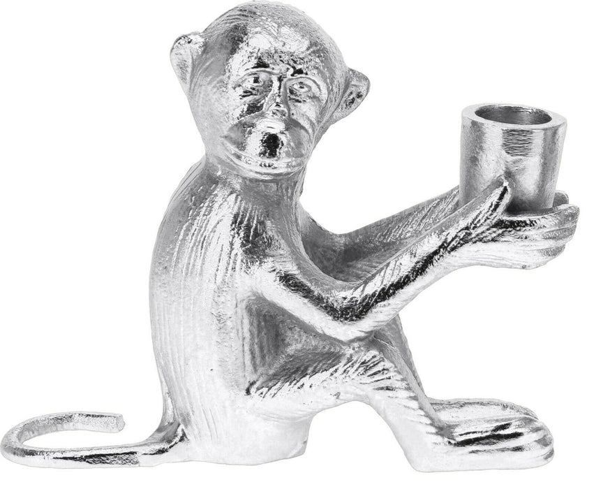 Silver Monkey Candle Stick Original Unique Silver Candle Holder Tapered Candles