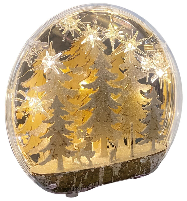 LED Light Up Christmas Dome Globe Winter Scene Xmas Decoration