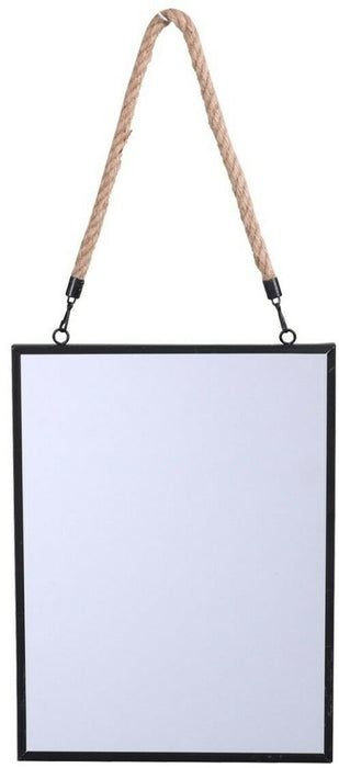 Rectangular Wall Mirror - Luxury Framed Modern Design With Rustic Hanging Rope