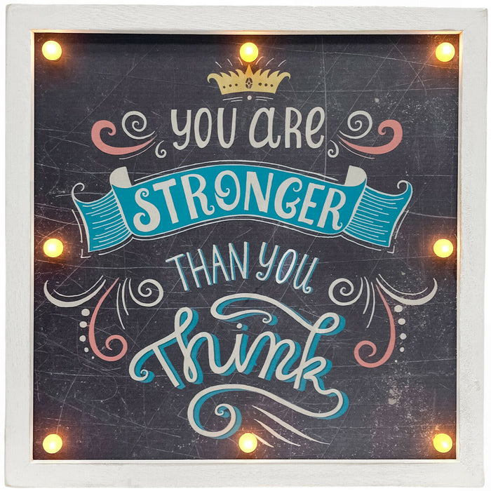 Set Of 3 Motivation Wall Quotes With LED Lights Wooden Frame Home Bedroom Décor
