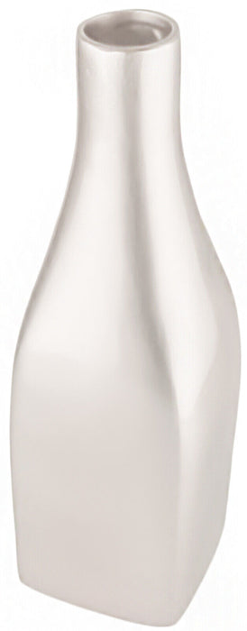36cm Ceramic Flower Vase Decorative Bottle Neck Vase White Pearlized Finish