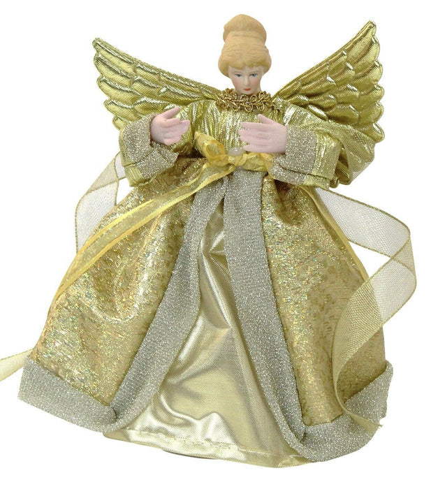 Cheerful Bargains Angel Tree Topper | Gold Glitter Tree Ornament, 21cm/8.27"