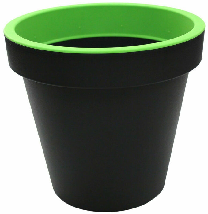 Bright Colour Round Planter 25cm Green Barrel Planter Plant Pot Indoor & Outdoor