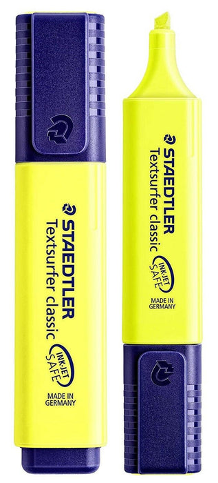 10 x STAEDTLER Highlighter Pen Chisel Tip Fluorescent Markers Felt Pastel Yellow