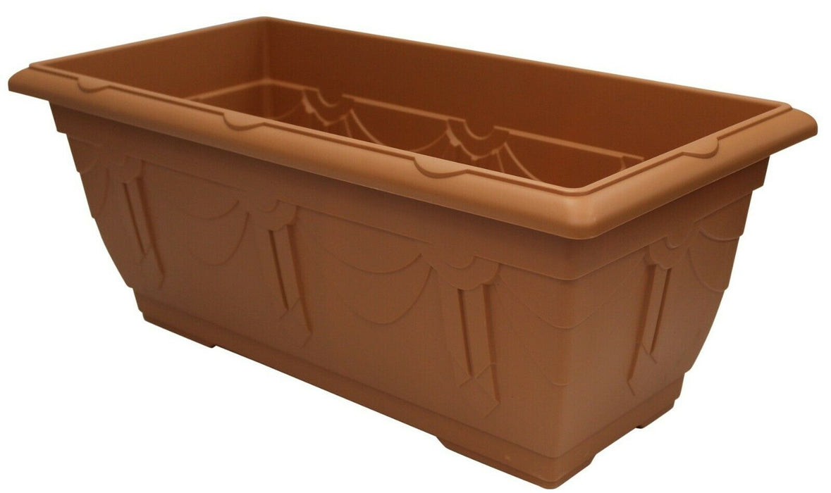 Extra Large 60cm Terracotta Venetian Planter Plant Pot Plastic Trough Planter